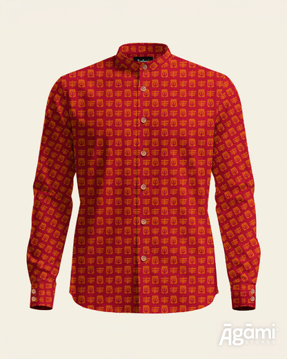 Printed Shiva Shirt - Full Sleeves Shirt | Maroon