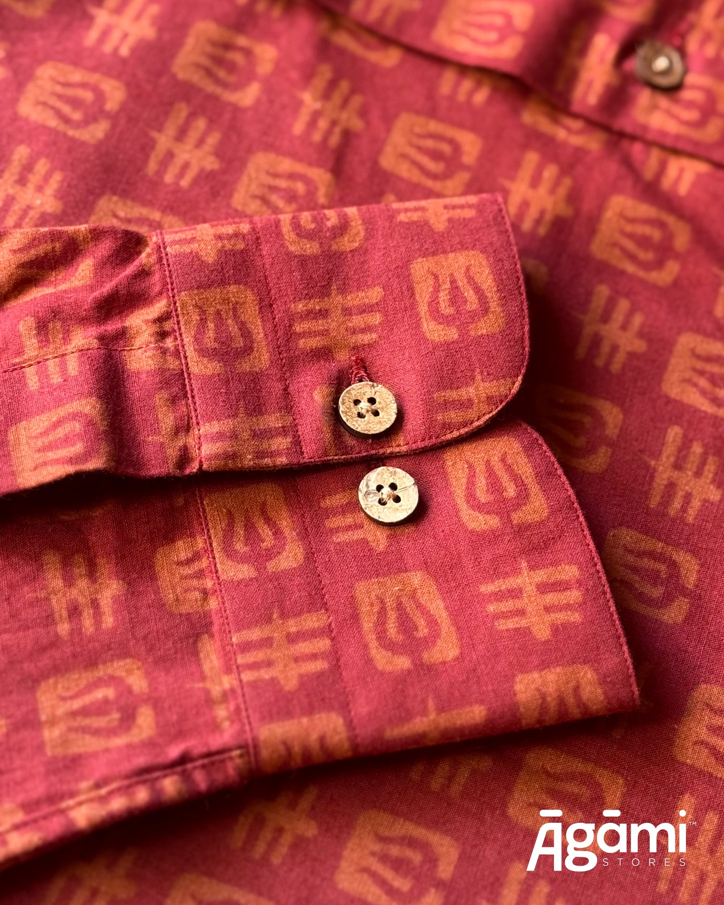 Printed Rudra Shirt - Regular Fit Full Sleeves Shirt | Maroon