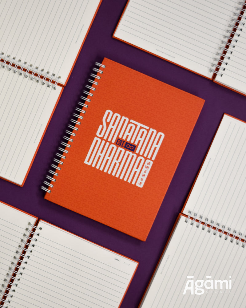 Sanātana Dharma A5 Spiral Notebook | Orange