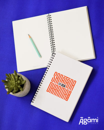 Sanātana Dharma Spiral A5 Notebook | White