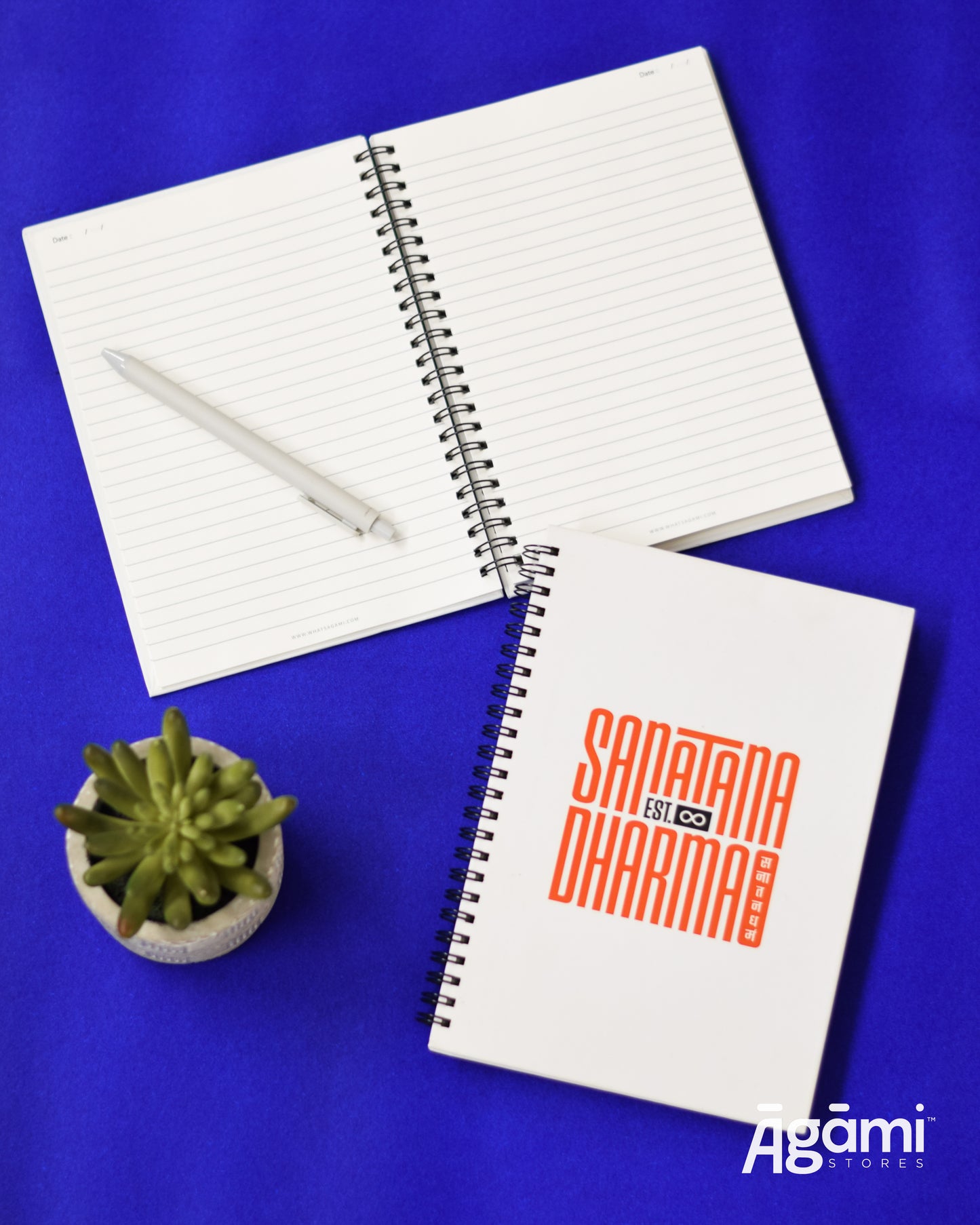 Sanātana Dharma Spiral A5 Notebook | White