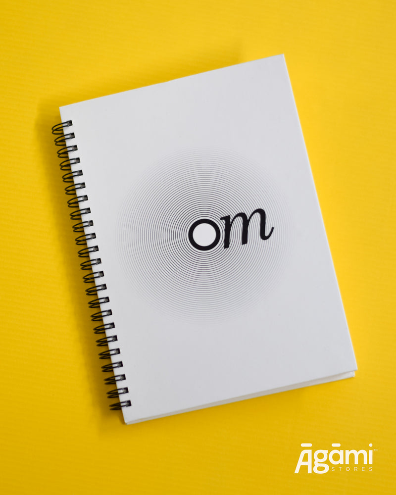 Om Vibes A5 Spiral Notebook | White