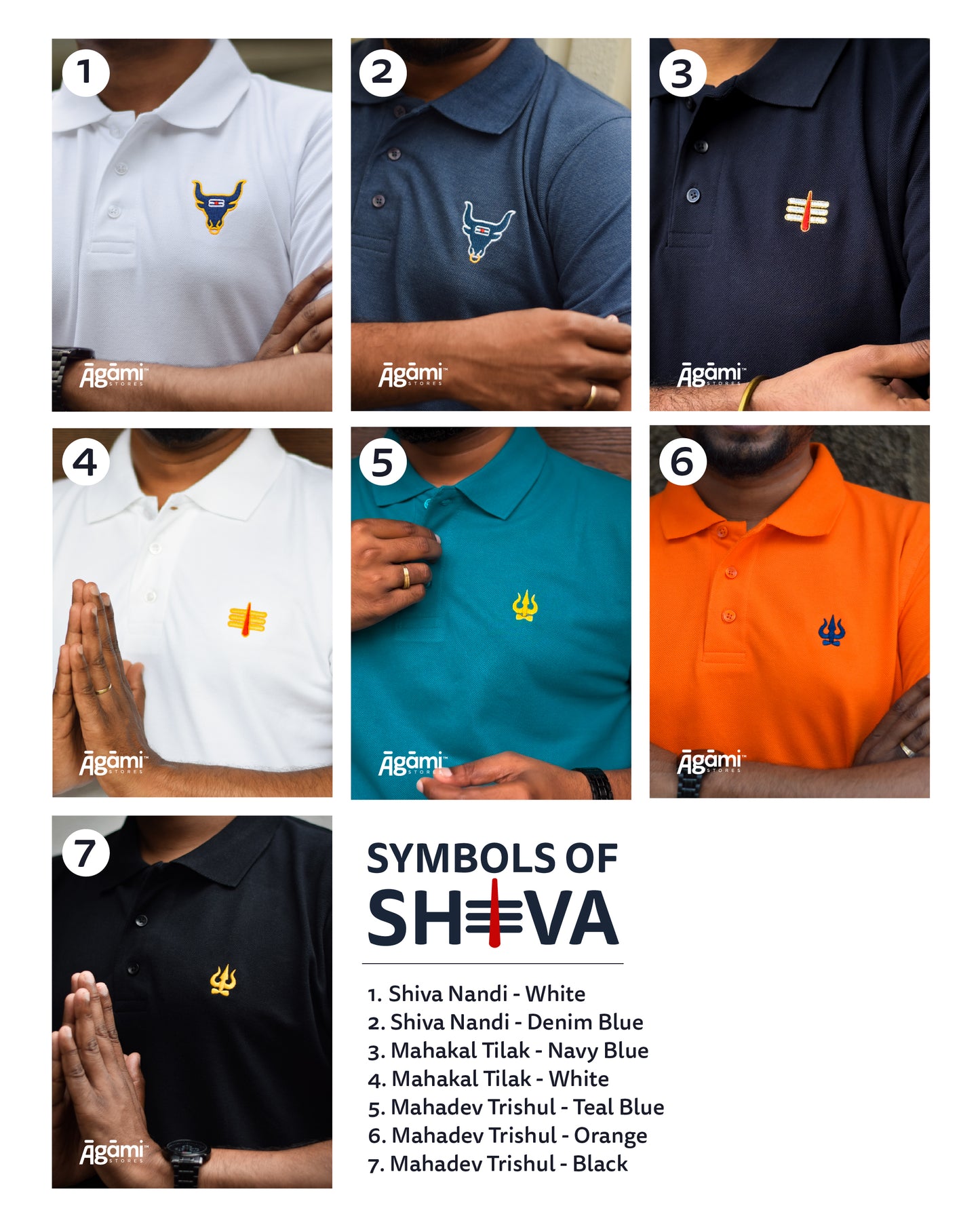 Combo Pack of 3 Shiva Polo Tshirts