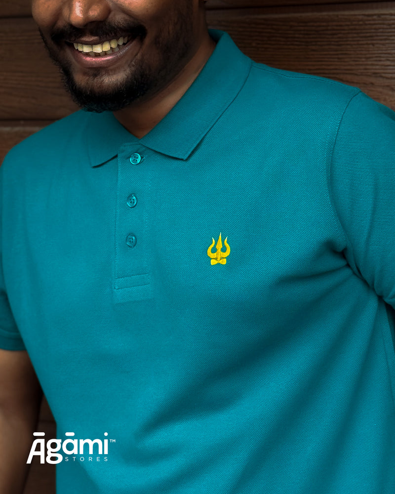 Trishul Polo Neck - Teal Blue