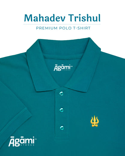 Trishul Polo Neck - Teal Blue | Regular Fit