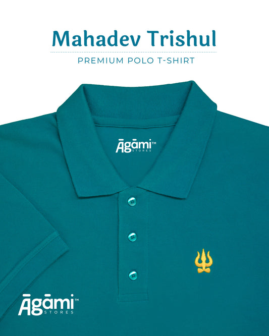 Trishul Polo Neck - Teal Blue | Regular Fit