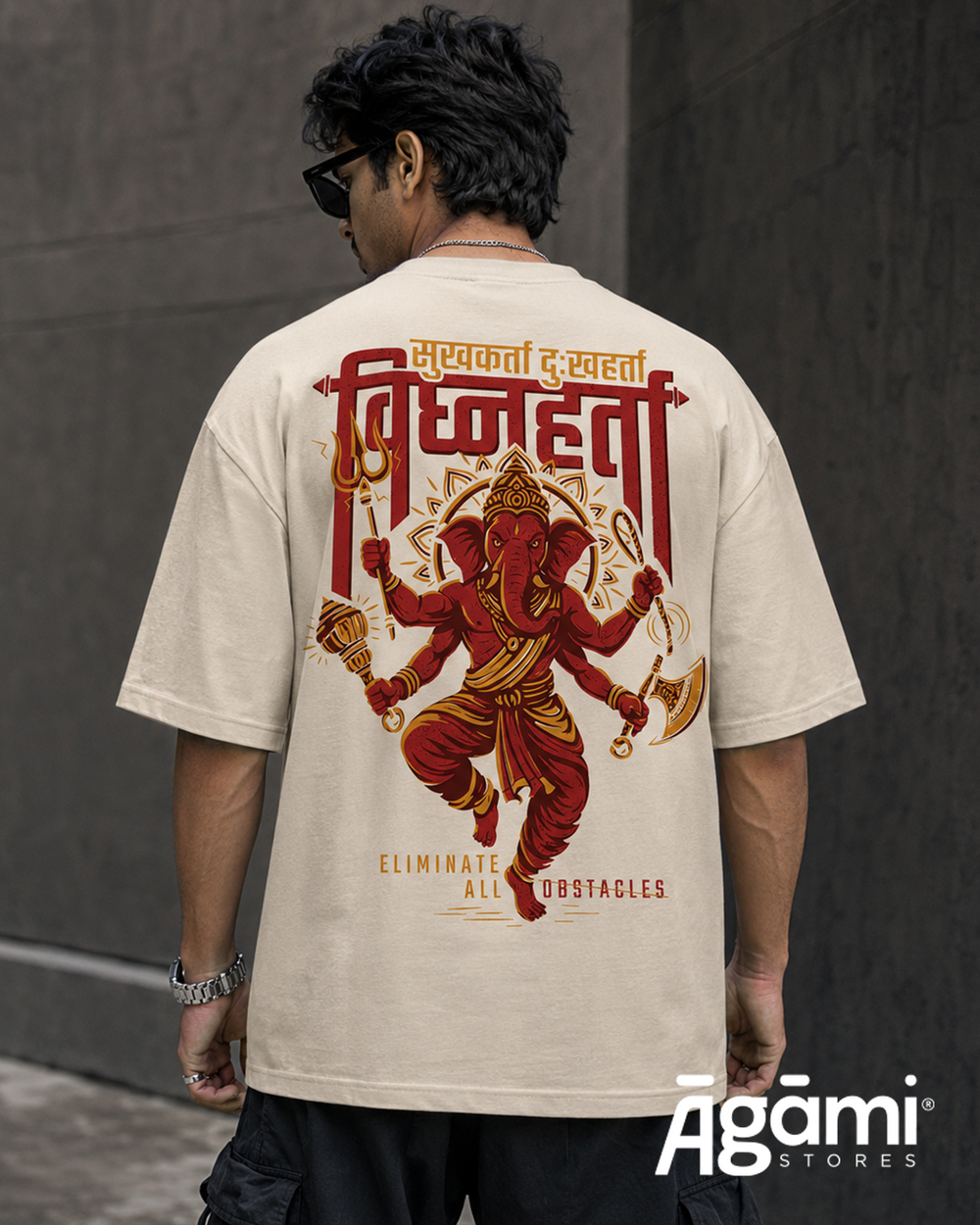 Ganpati Vighnaharta - Cream Oversized