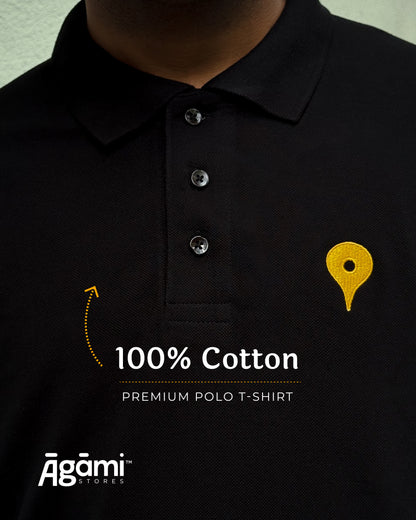 Vitthal Tilak Polo Tshirt - Black | Regular Fit