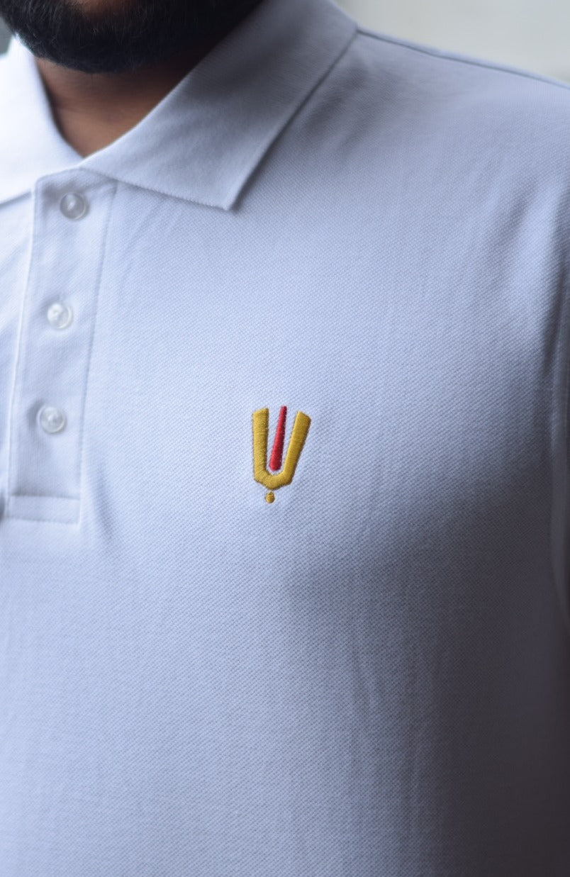 Vishnu Tilak Polo Neck T-shirt - White