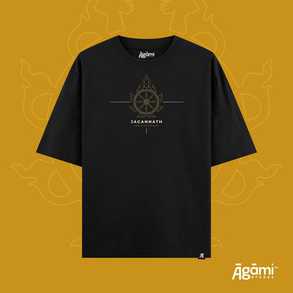 Shree Jagannath – Lord of the Universe Tshirt | Black - Oversized Fit