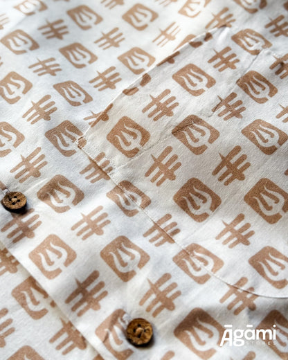 Printed Shiva Shirt - Full Sleeves Shirt | White