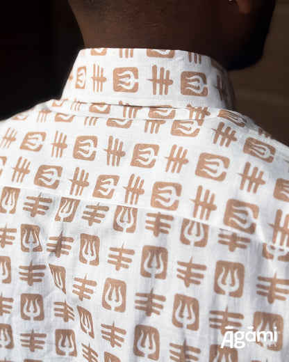 Printed Shiva Shirt - Full Sleeves Shirt | White