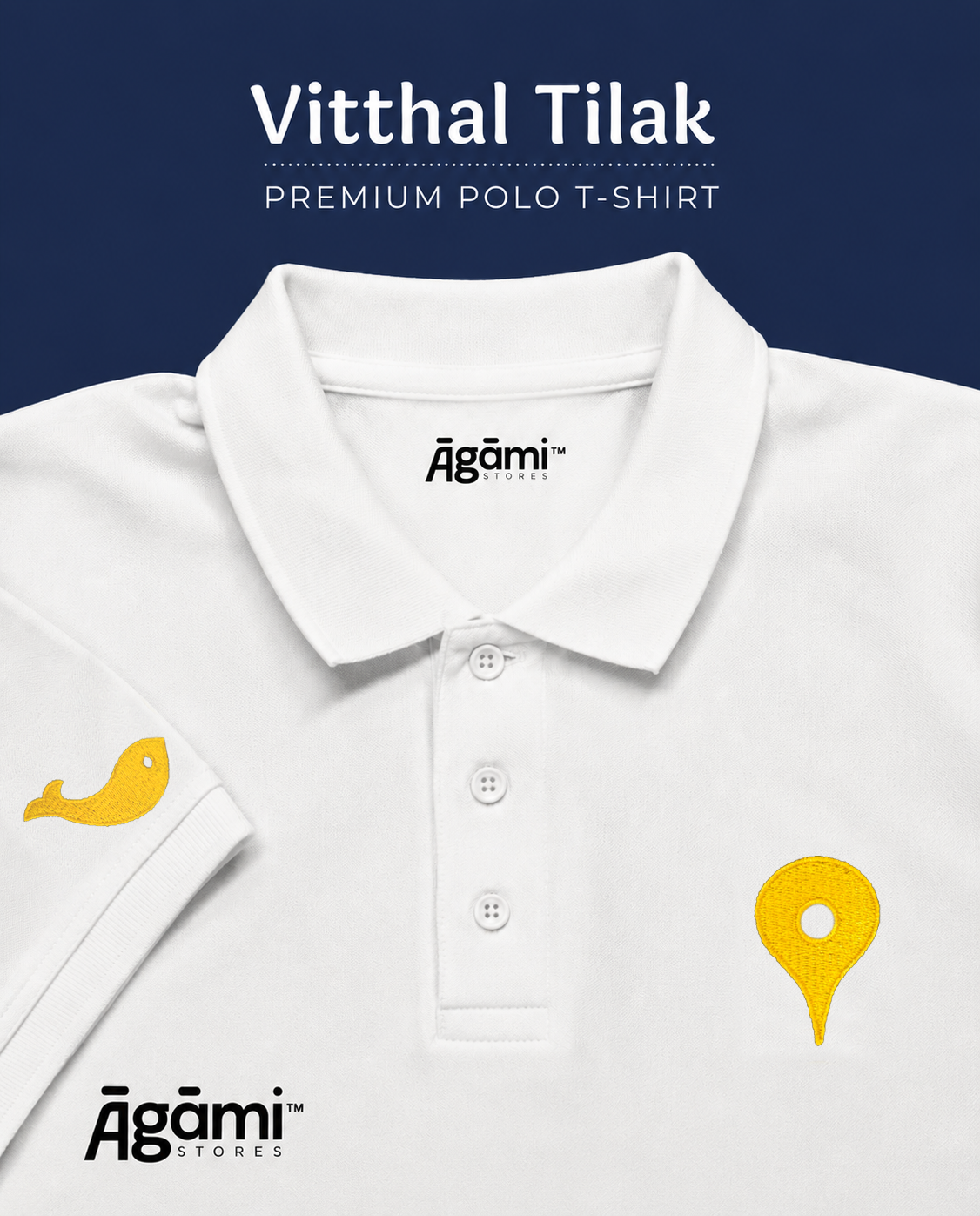 Vitthal Tilak Polo Tshirt - White
