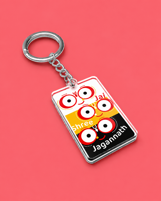 Jai Shree Jagannath Trinity Faces | Acrylic Keychain