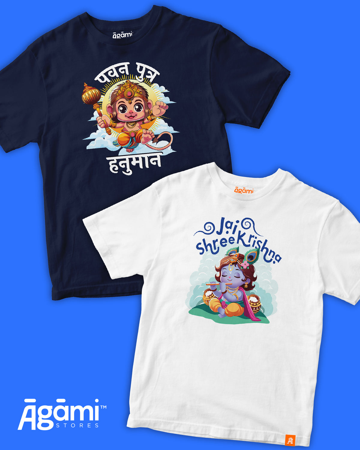 combo:baby-hanuman-tshirt-navy-blue,jai-shree-krishna-kids-tshirt