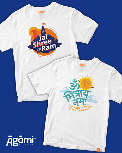 combo:jai-shree-ram-kids-tshirt-white,om-mitray-namah-kids-yoga-tshirt