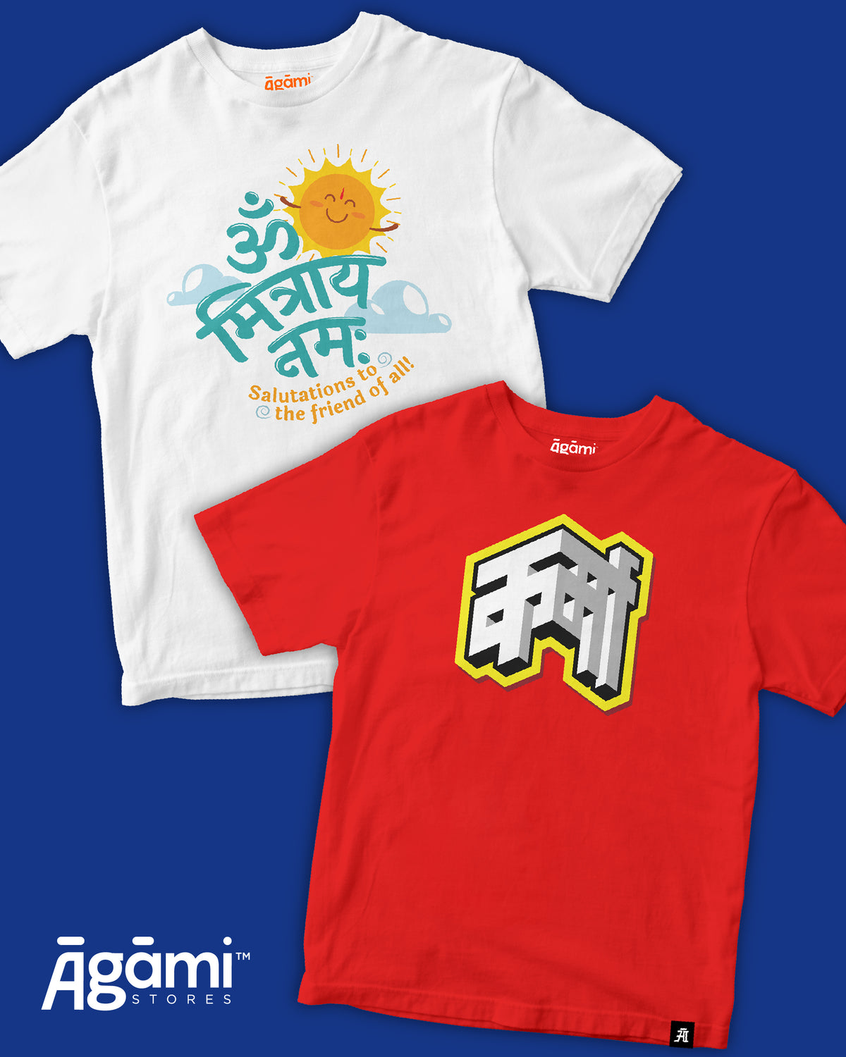 combo:karma-kids-tshirt-red,om-mitray-namah-kids-yoga-tshirt