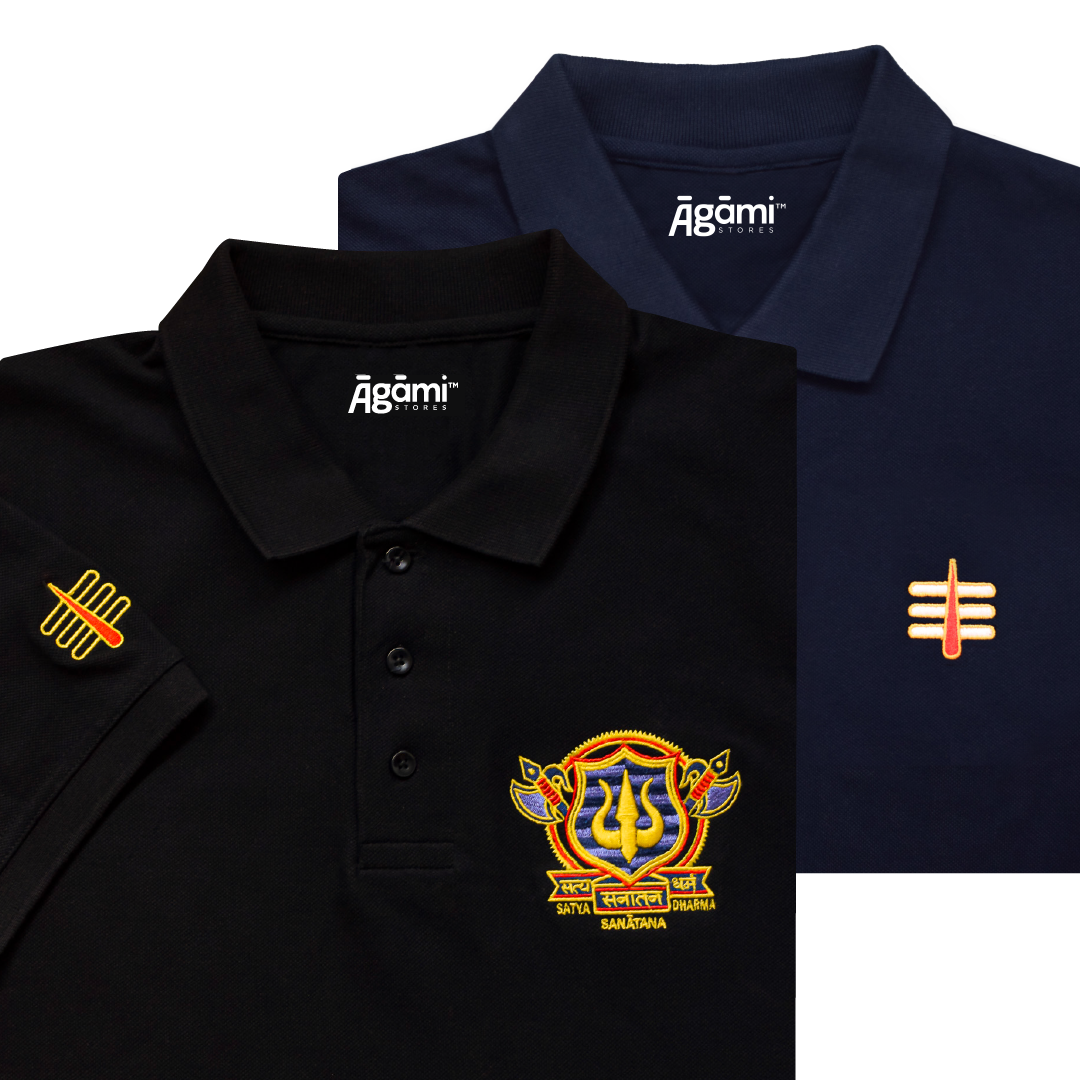 combo:satya-santana-polo-tshirt-black,mahakal-tilak-polo-neck-t-shirt-navy-blue