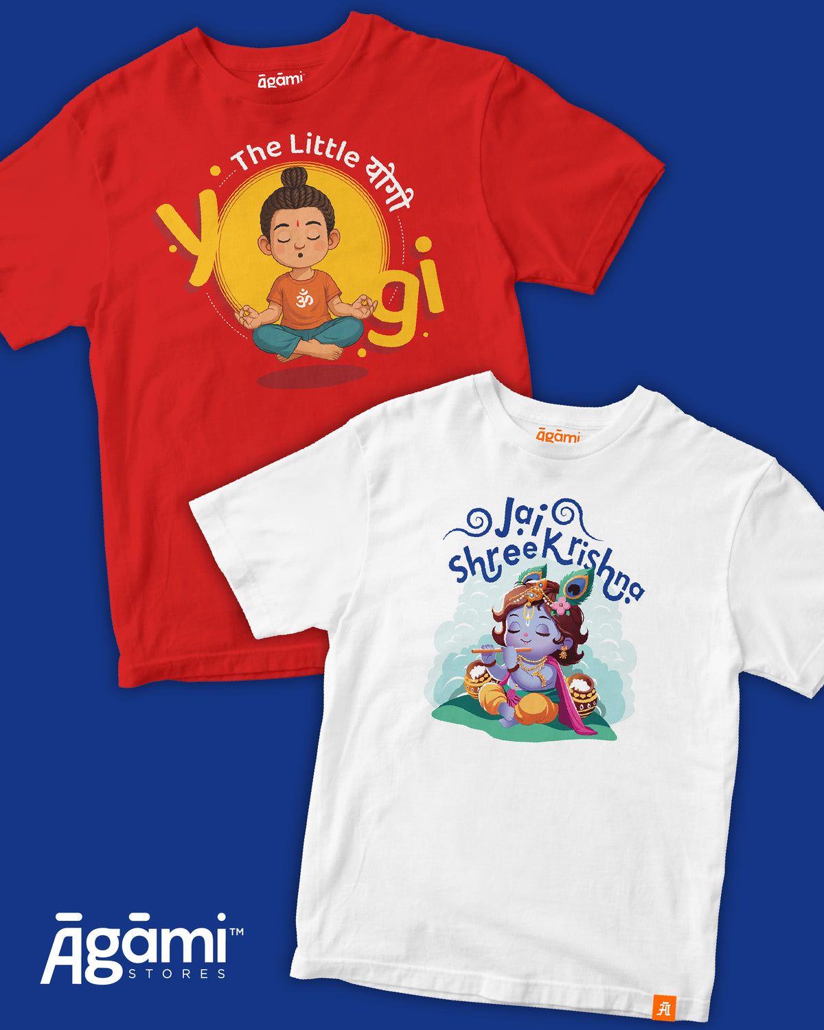 combo:the-little-yogi-kids-yoga-tshirt,jai-shree-krishna-kids-tshirt