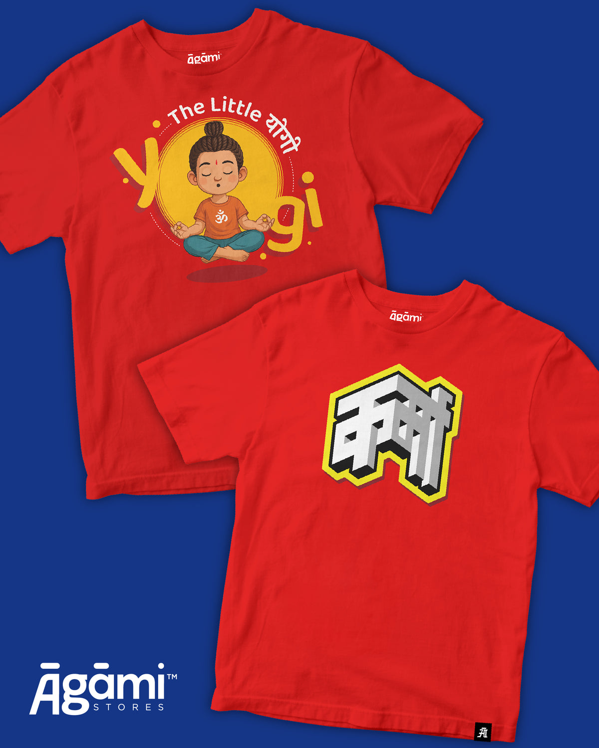 combo:the-little-yogi-kids-yoga-tshirt,karma-kids-tshirt-red