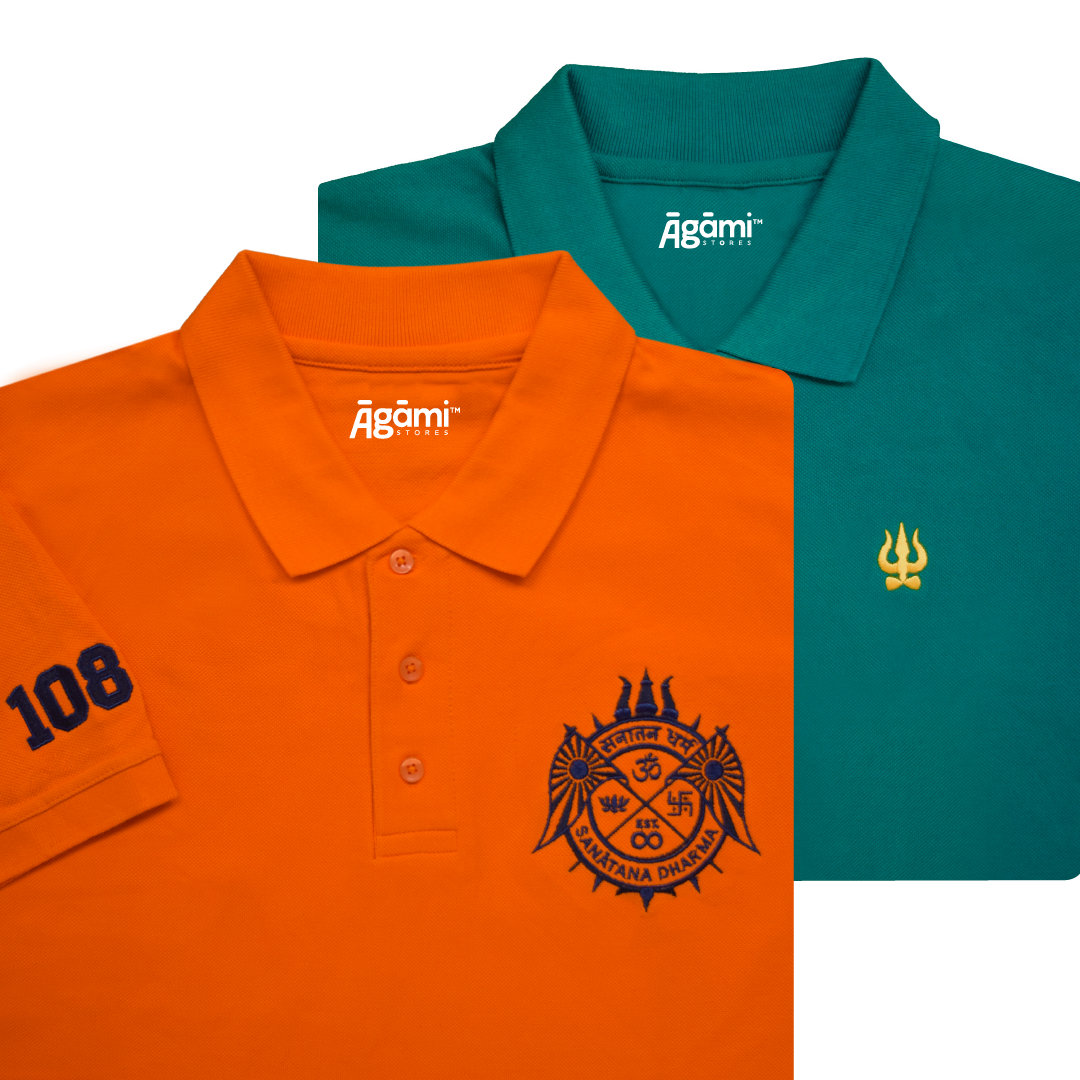 combo:trishul-polo-neck-tshirt-orange-regular-fit,trishul-polo-neck-teal-blue-regular-fit