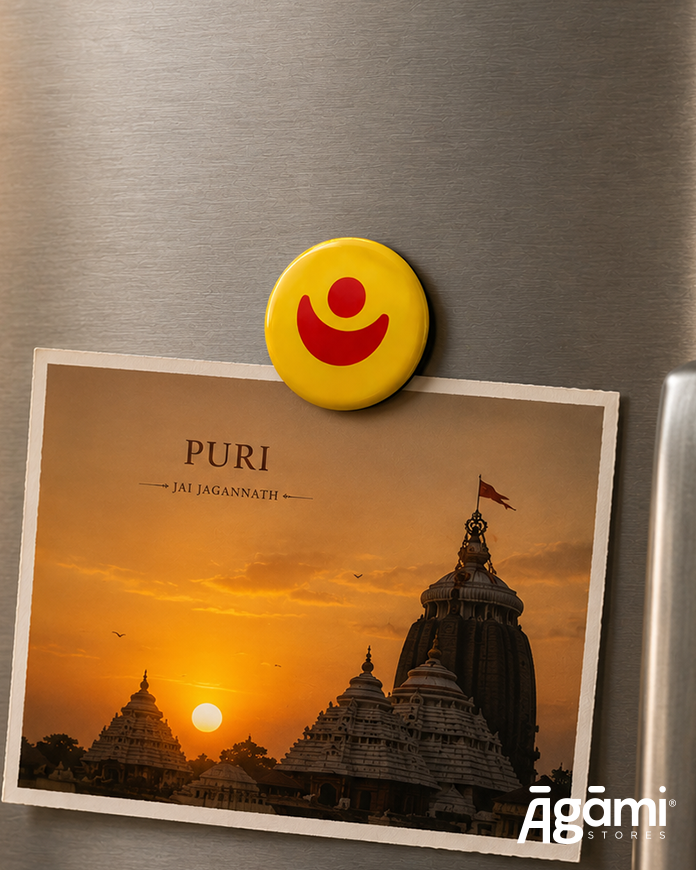 Puri Shree Jagannath Temple Flag | Pin Badge + Magnet