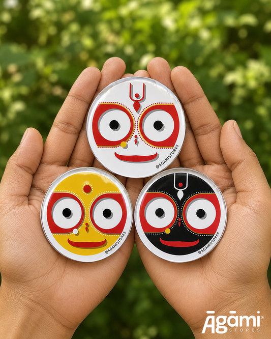 Shree Jagannath, Balabhadra & Subhadra | Acrylic Fridge Magnet Set
