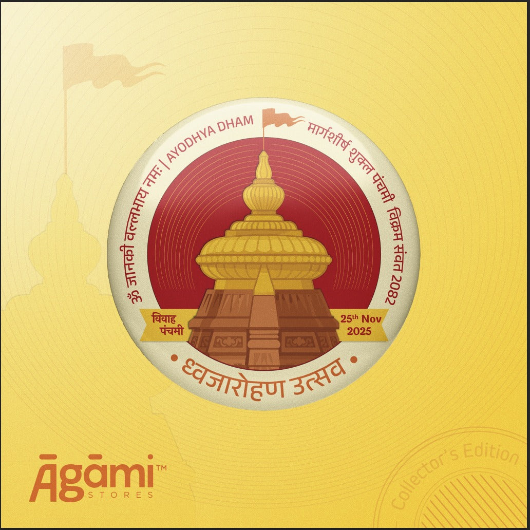 Shri Ram Mandir Dhwajarohan Utsav Pin Badges + Magnets | Limited Edition