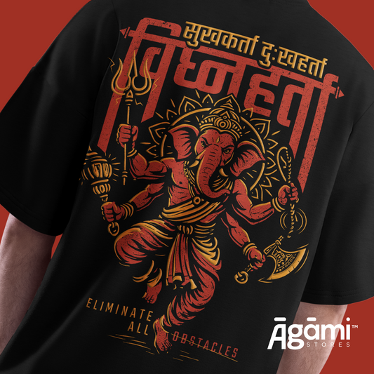 Ganpati Vighnaharta - Black | Oversized Fit