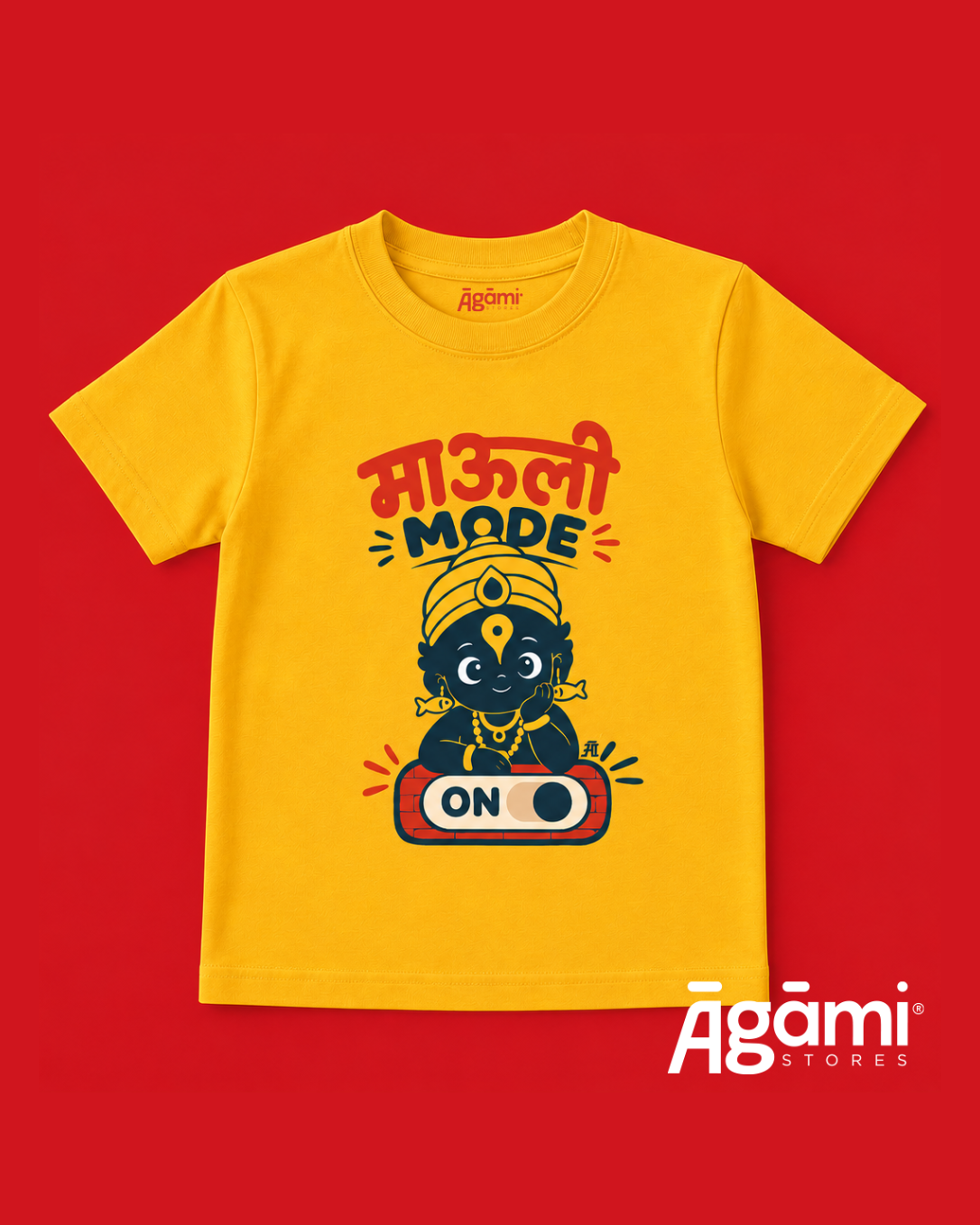Mauli Mode ON Kids Tshirt | Yellow