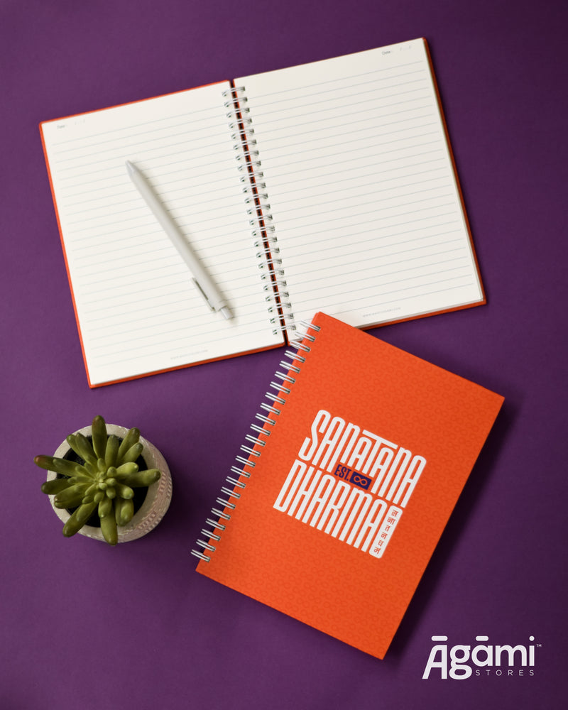 Sanātana Dharma A5 Spiral Notebook | Orange