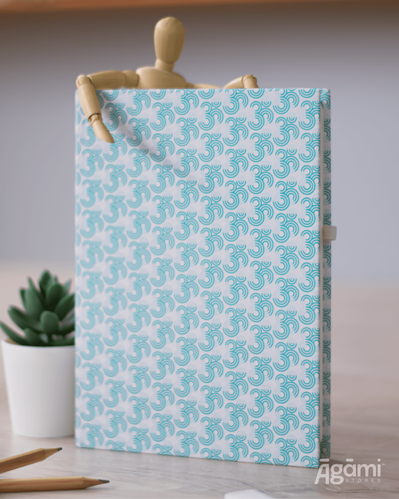 Om Pattern | Aqua Blue - Āgāmi