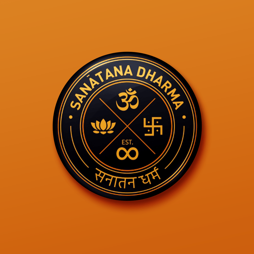 Sanātana Dharma  - Steel Grey | Pin Badge + Magnet